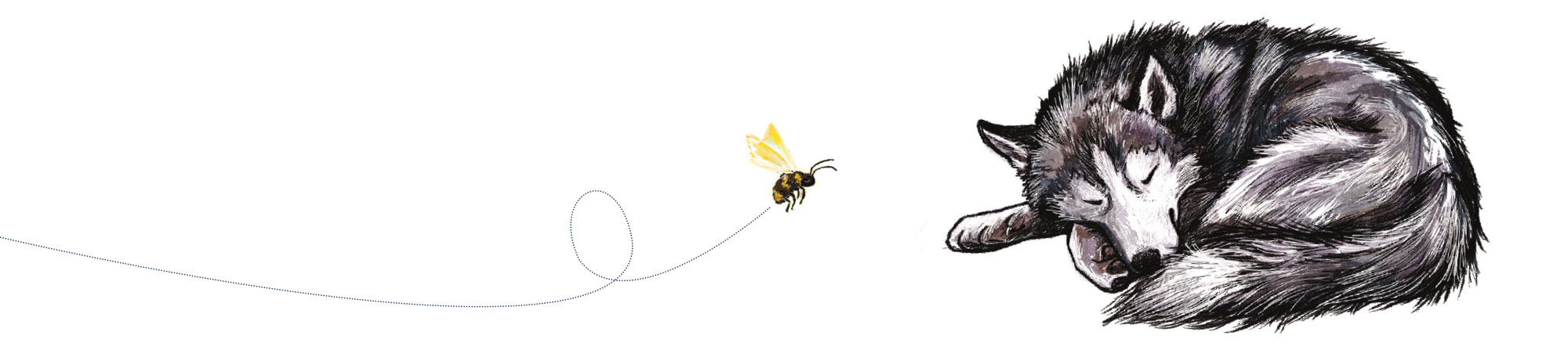 Bee and wolf illustration
