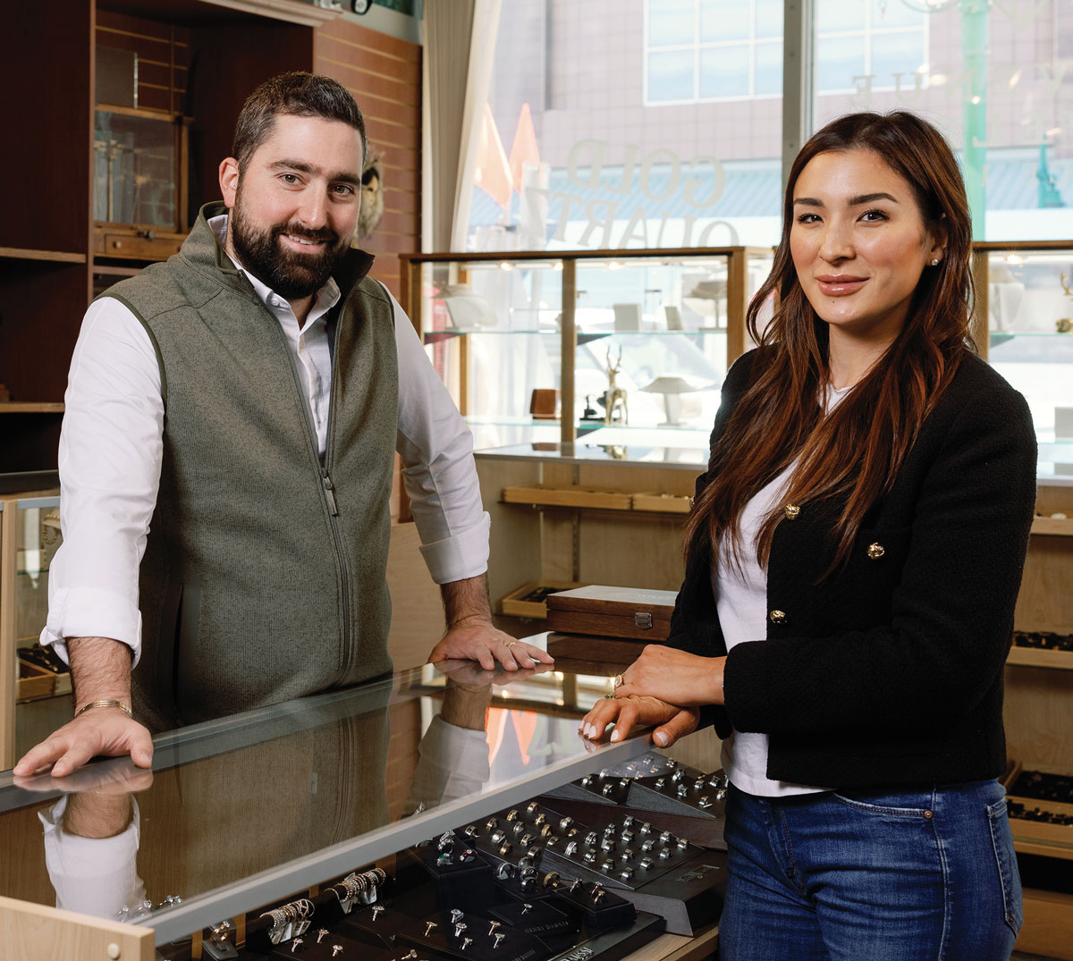 Heather Robuck (right) and her husband Roy Habib (left) took over her father’s 5th Avenue Jewelers shop in downtown Anchorage in 2018
