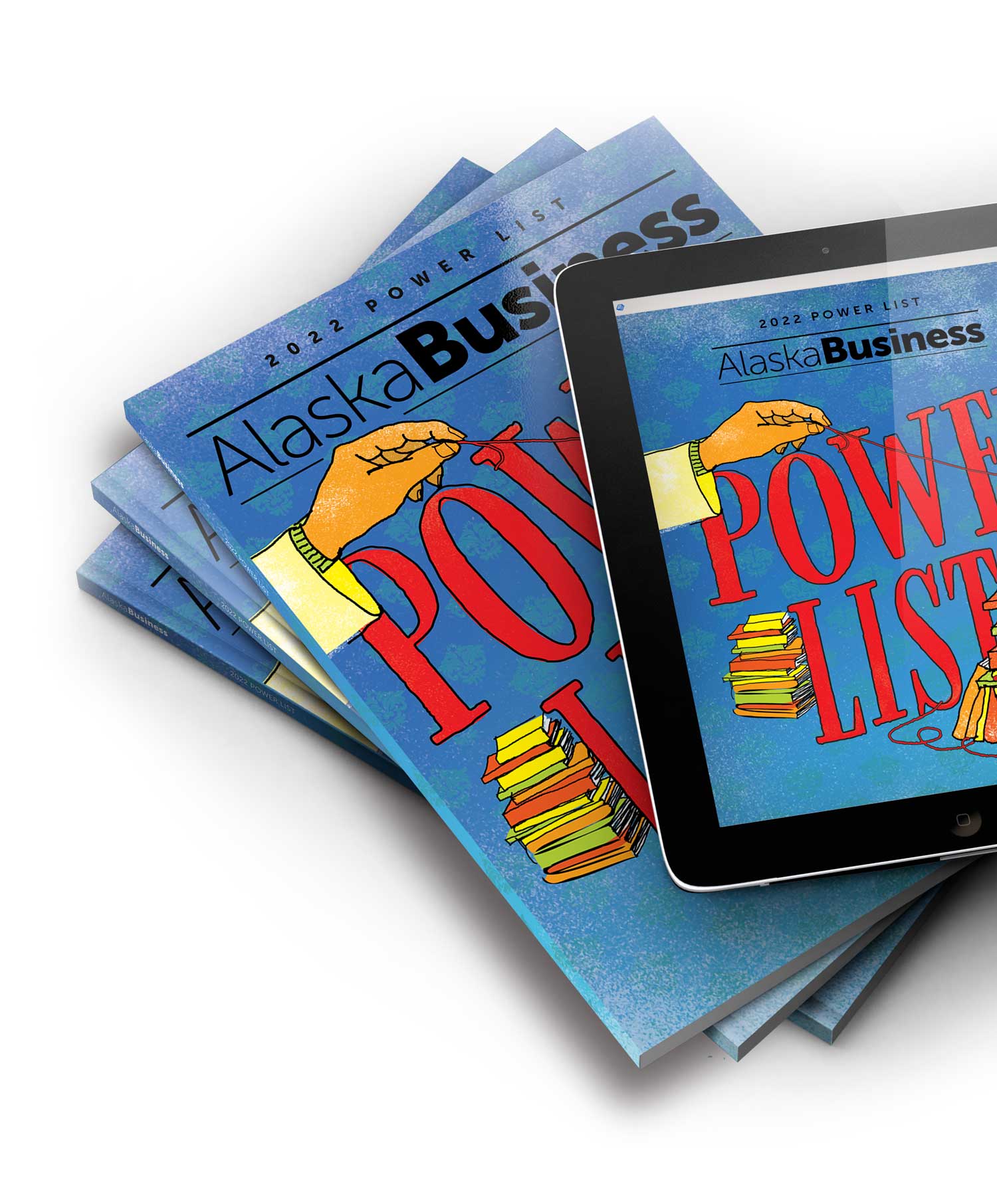 Power List magazine and tablet