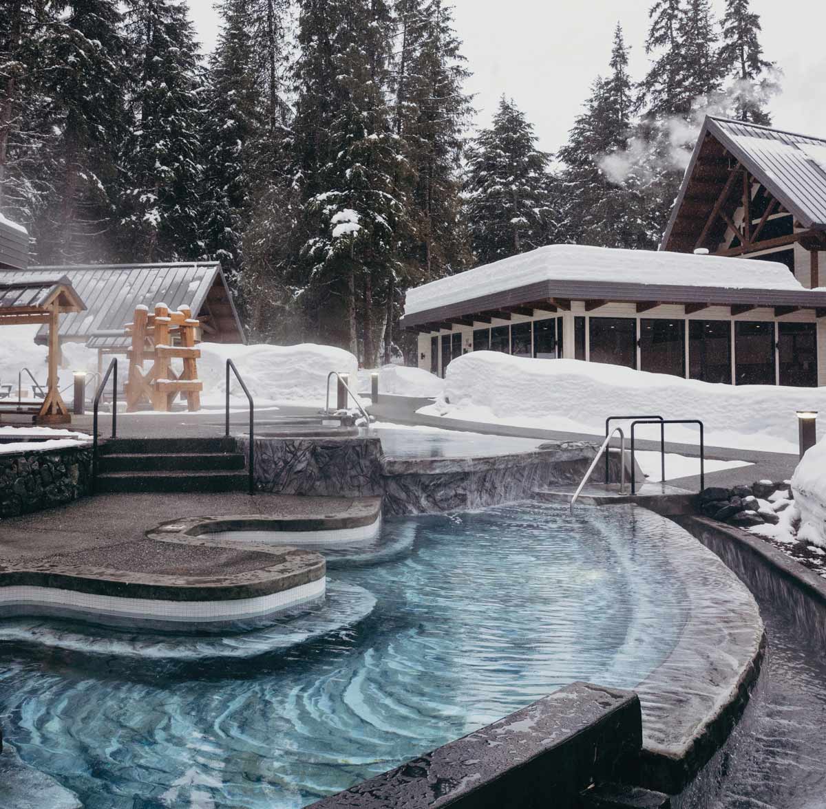 Alyeska Nordic Spa hot and cold pools