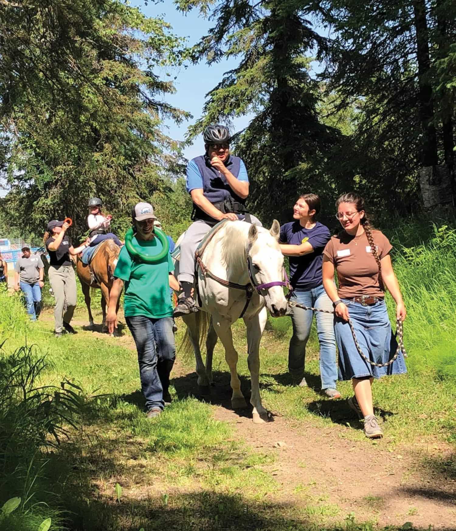 a therapy horse riding session 