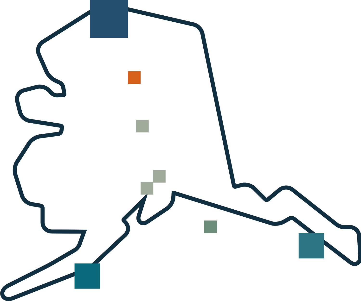 Map showing concentrations of healthcare workers in Alaska