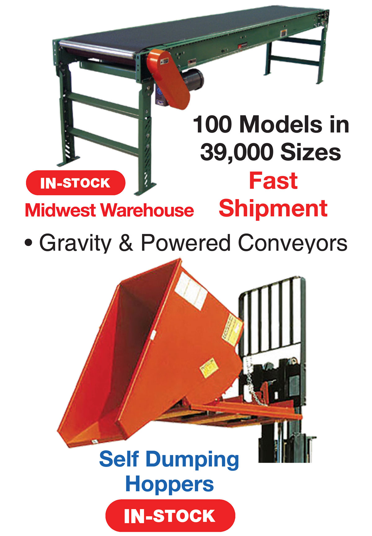 Gravity & Powered Conveyors / Self Dumping Hoppers