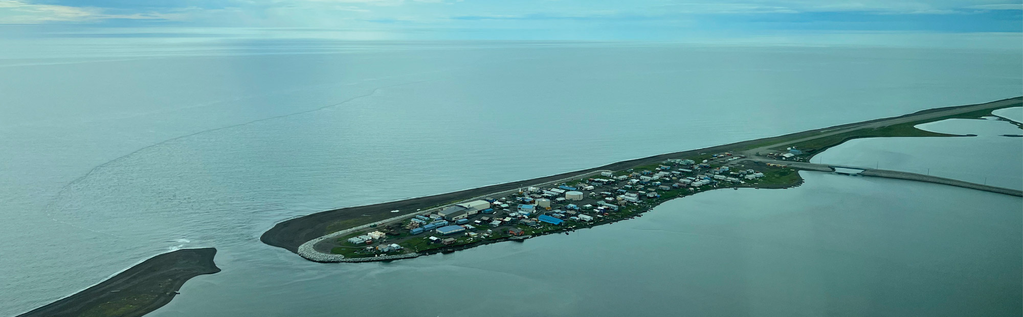 Aerial view of Kivalina barrier island