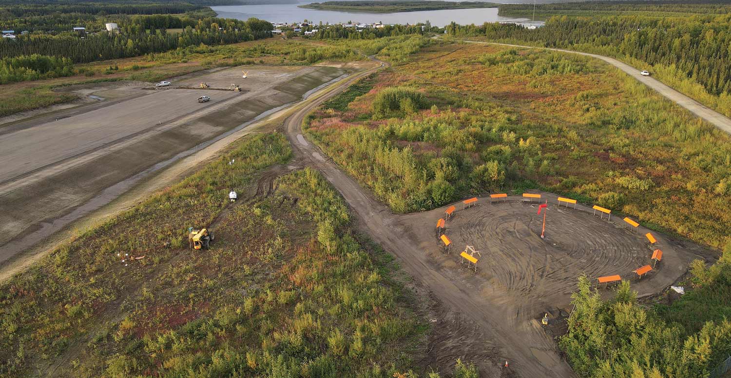 landing runway under construction