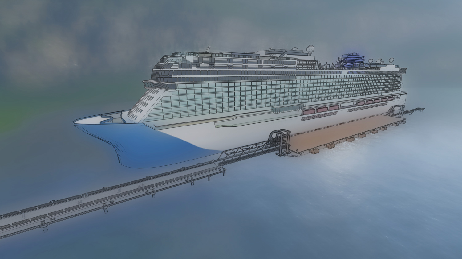 render of cruise ship