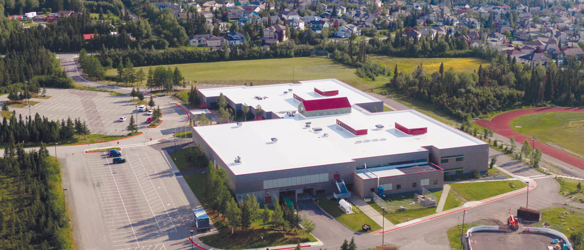 aerial shot of Goldenview Middle School