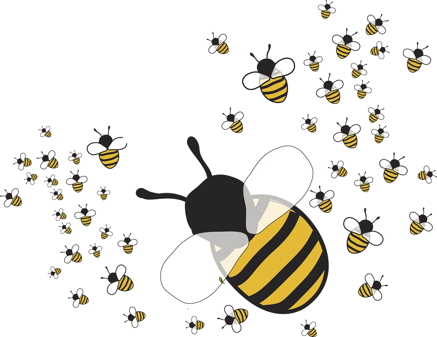 Illustration of bees