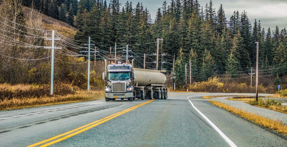 semi truck on road