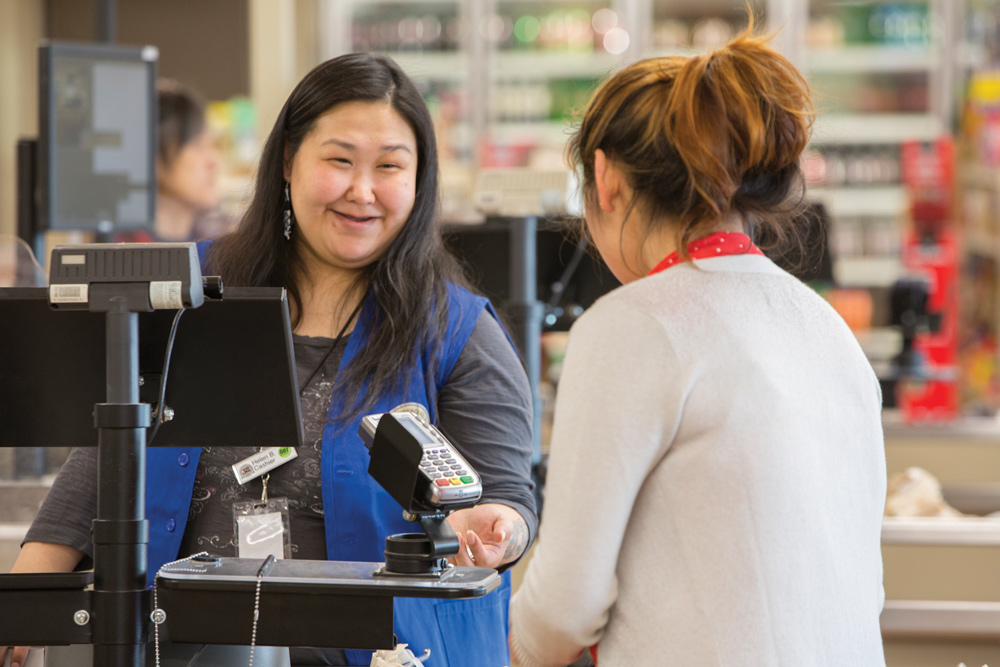 cashier helping customer