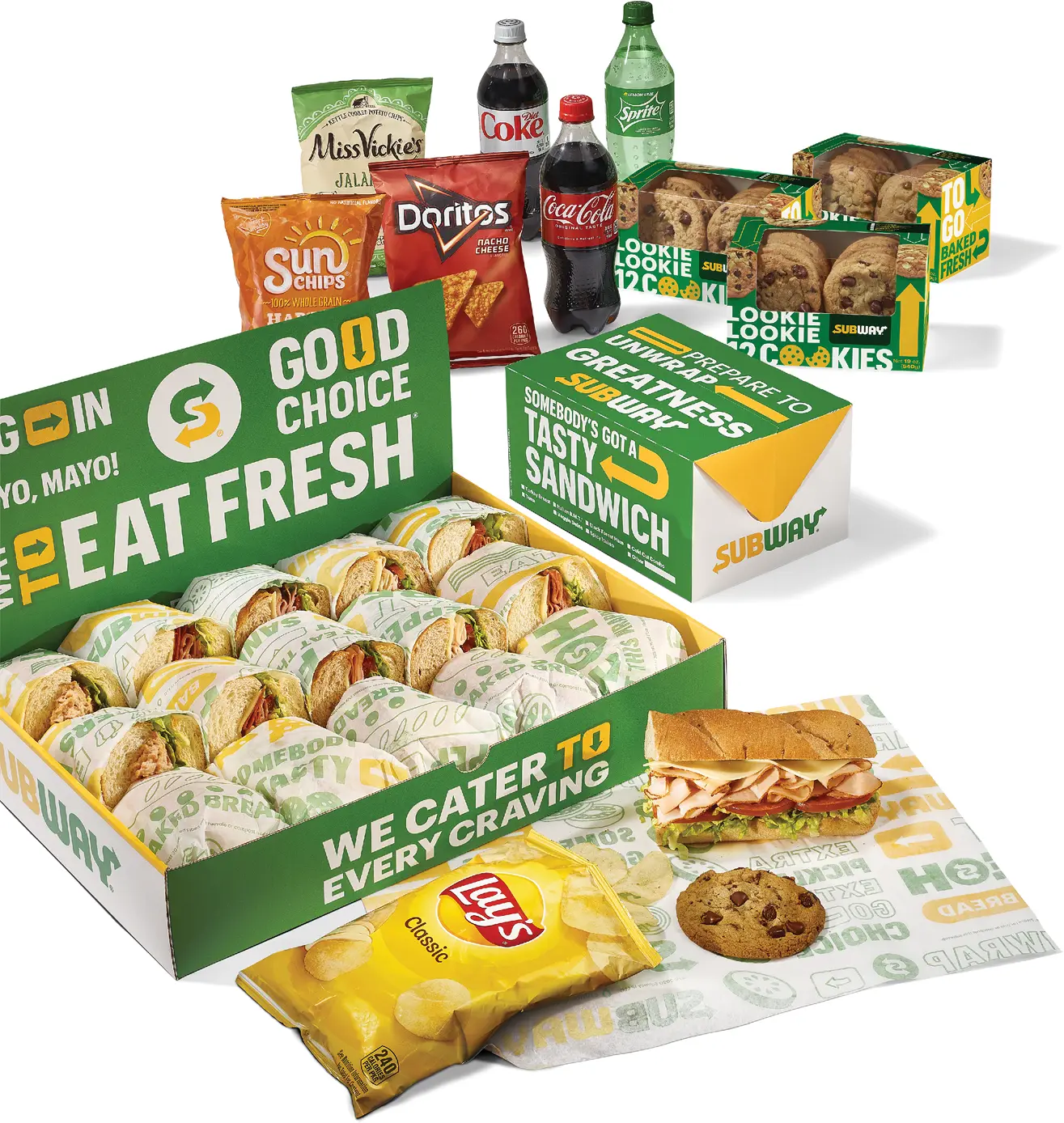 subway sandwich combos with drinks and cookies 