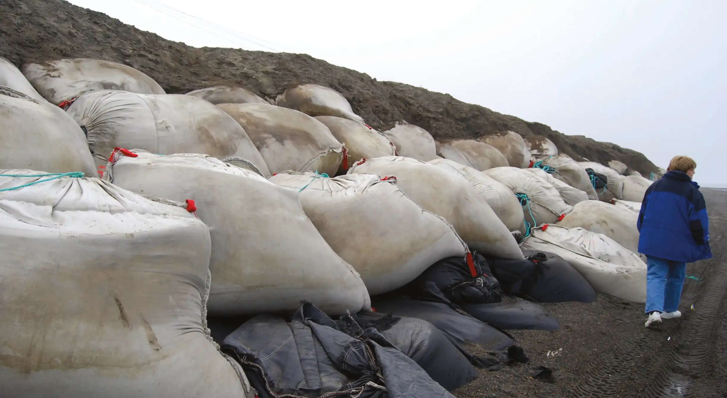 In 2008, the North Slope Borough placed huge sandbags along the coast, joined by 1,200 more in 2016.