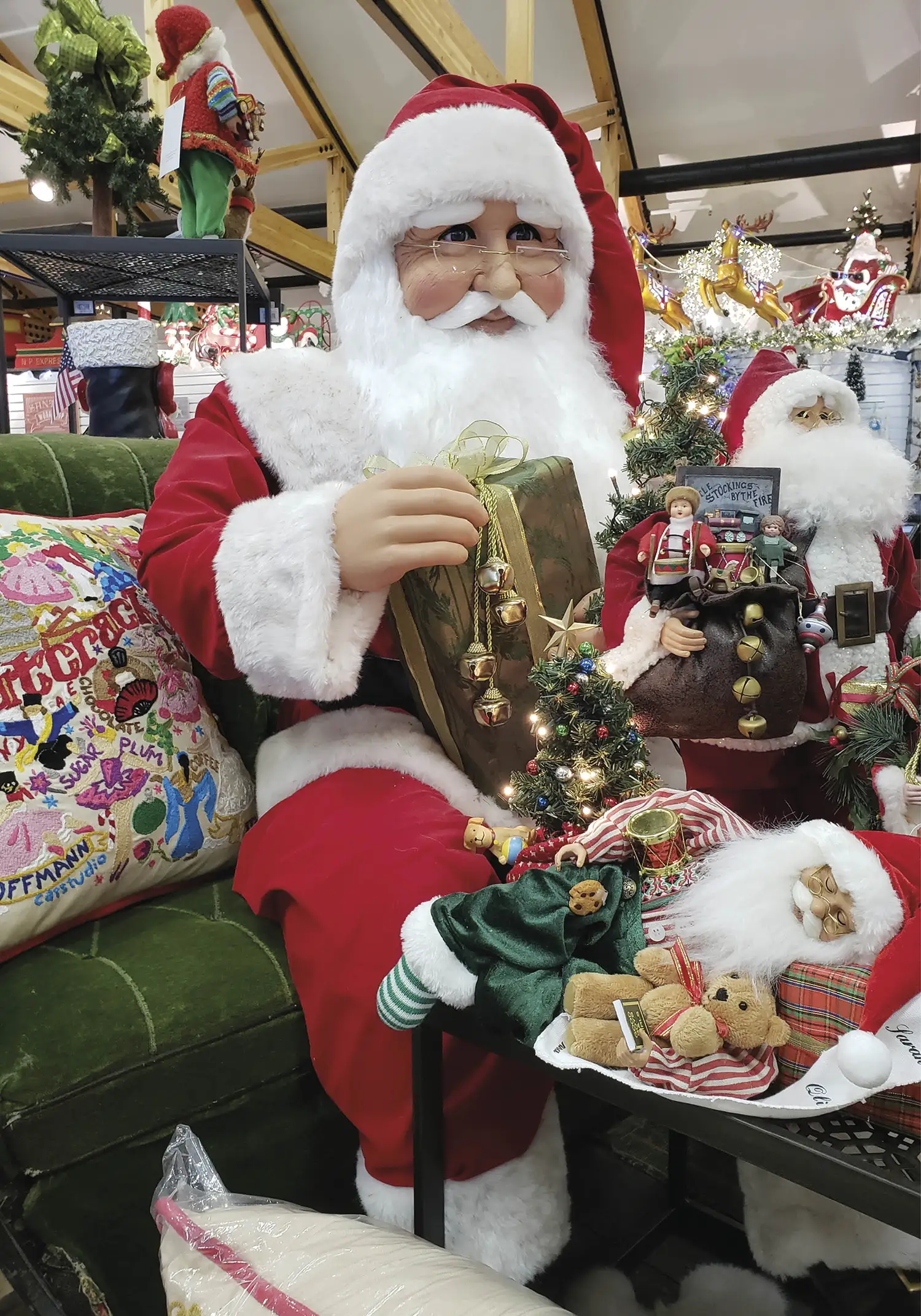 Charming holiday displays help visitors get in the holiday spirit.