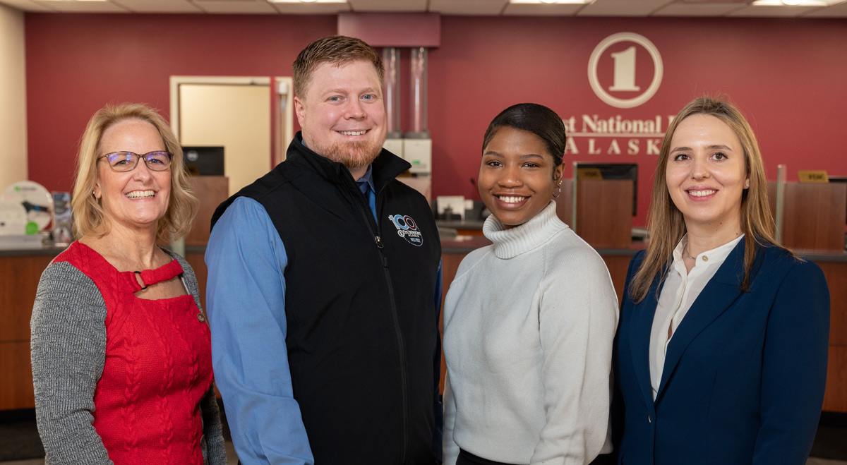  First National Bank Alaska has twenty-eight locations in nineteen communities throughout Alaska, including the recently remodeled Golden Valley Branch in Fairbanks.