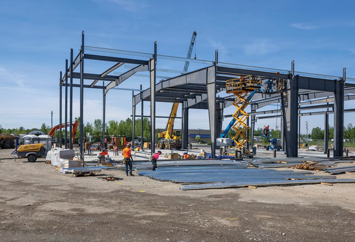 construction workers building the new Central Transfer Station