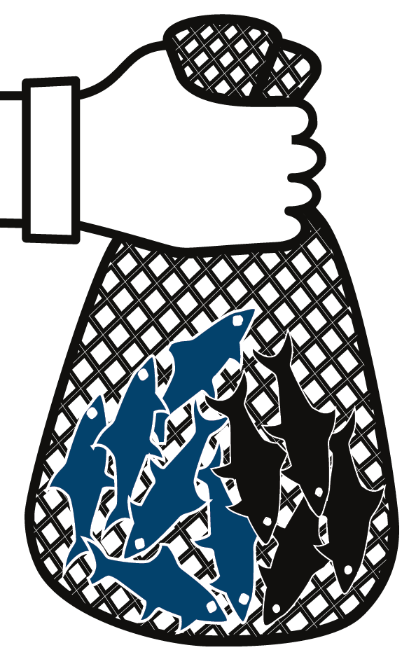 illustration of hand holding fish