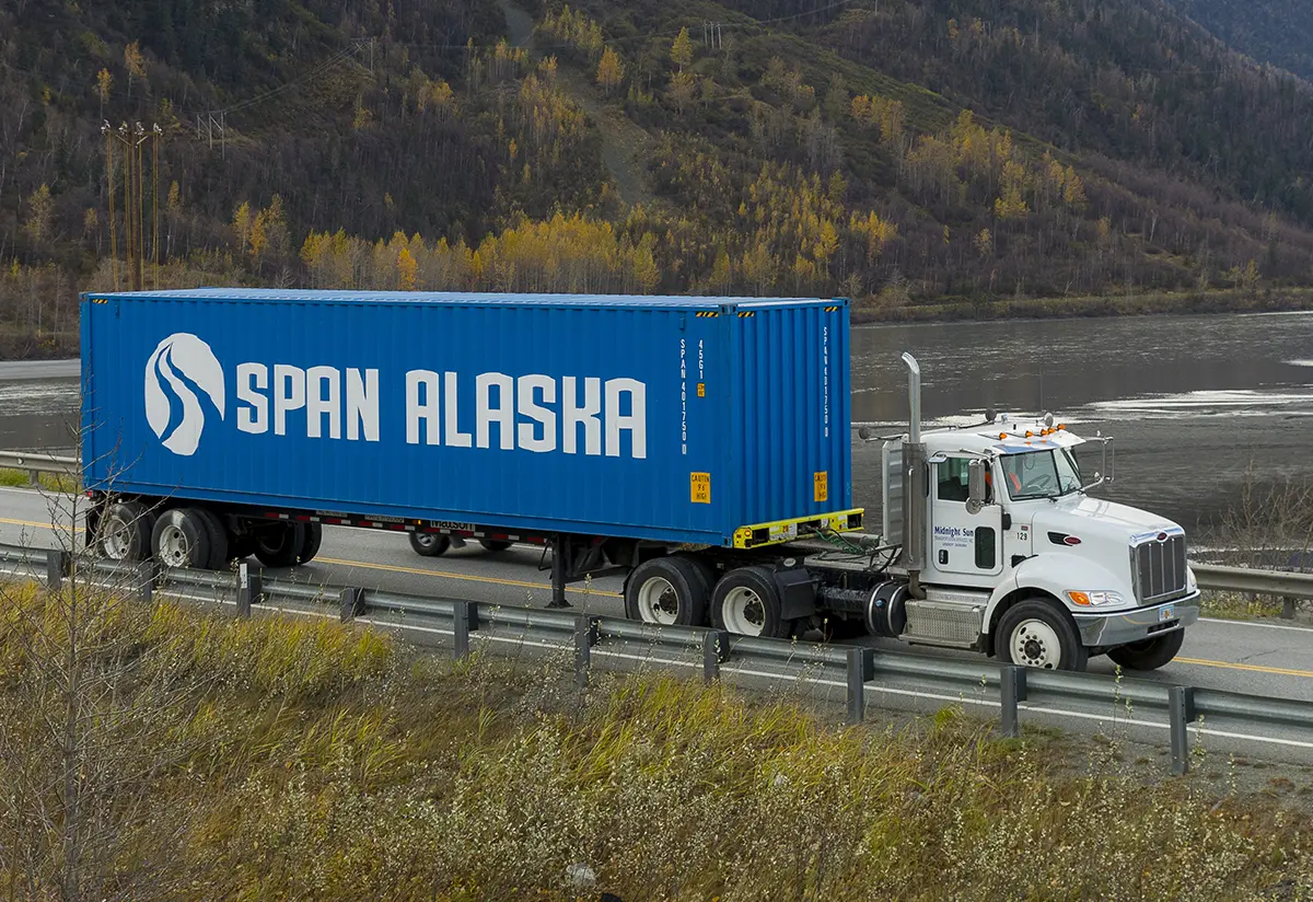 Span Alaska truck on the road