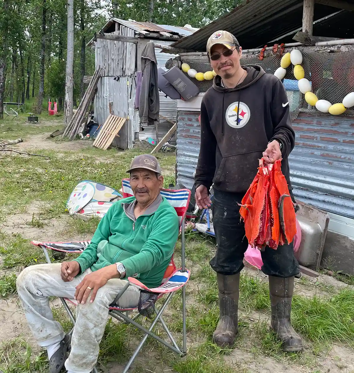 Middle Kuskokwim residents posing outdoors