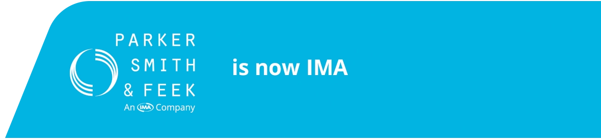 Parker Smith & Feek An IMA Company logo; is now IMA typography