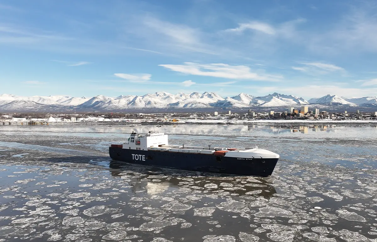 TOTE ship in the water
