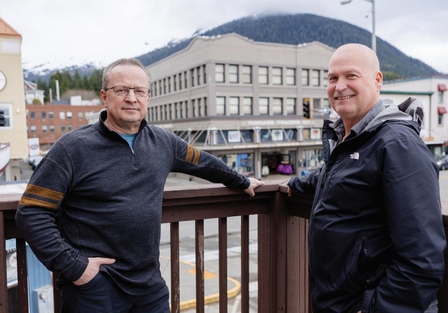 photo of Chris Parks and Karl Biggerstaff outside of Tongass Trading Company