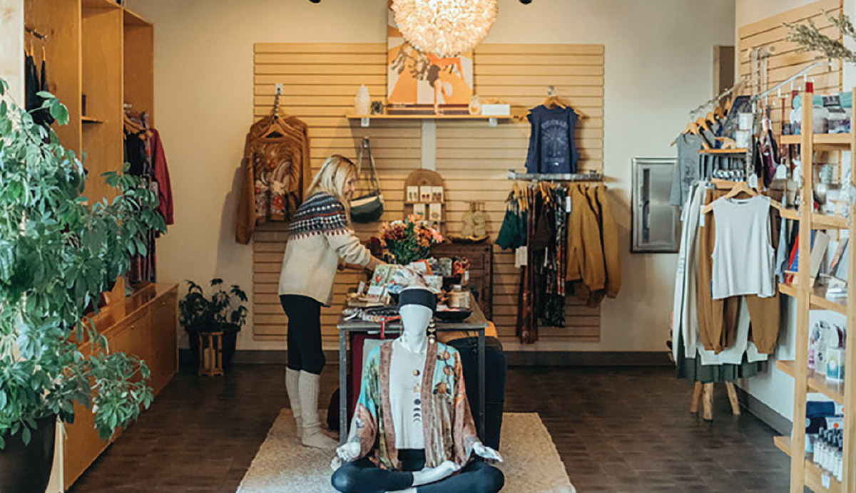 inside view of adjoining Anchorage Yoga boutique