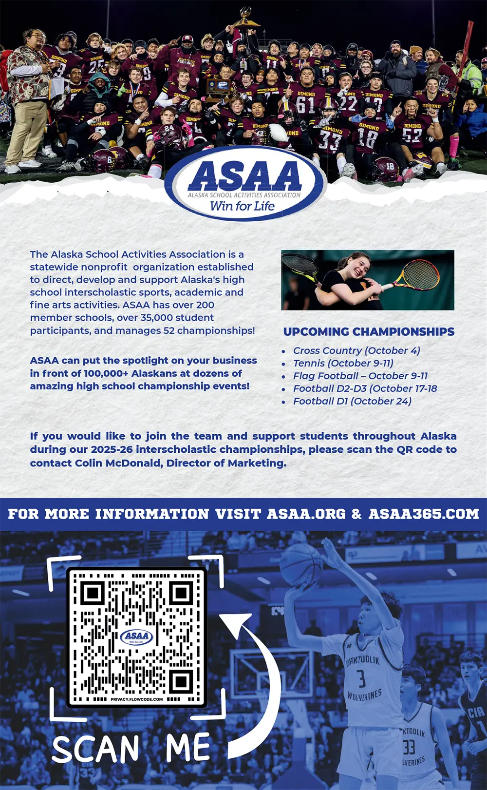 Alaska School Activities Association Advertisement