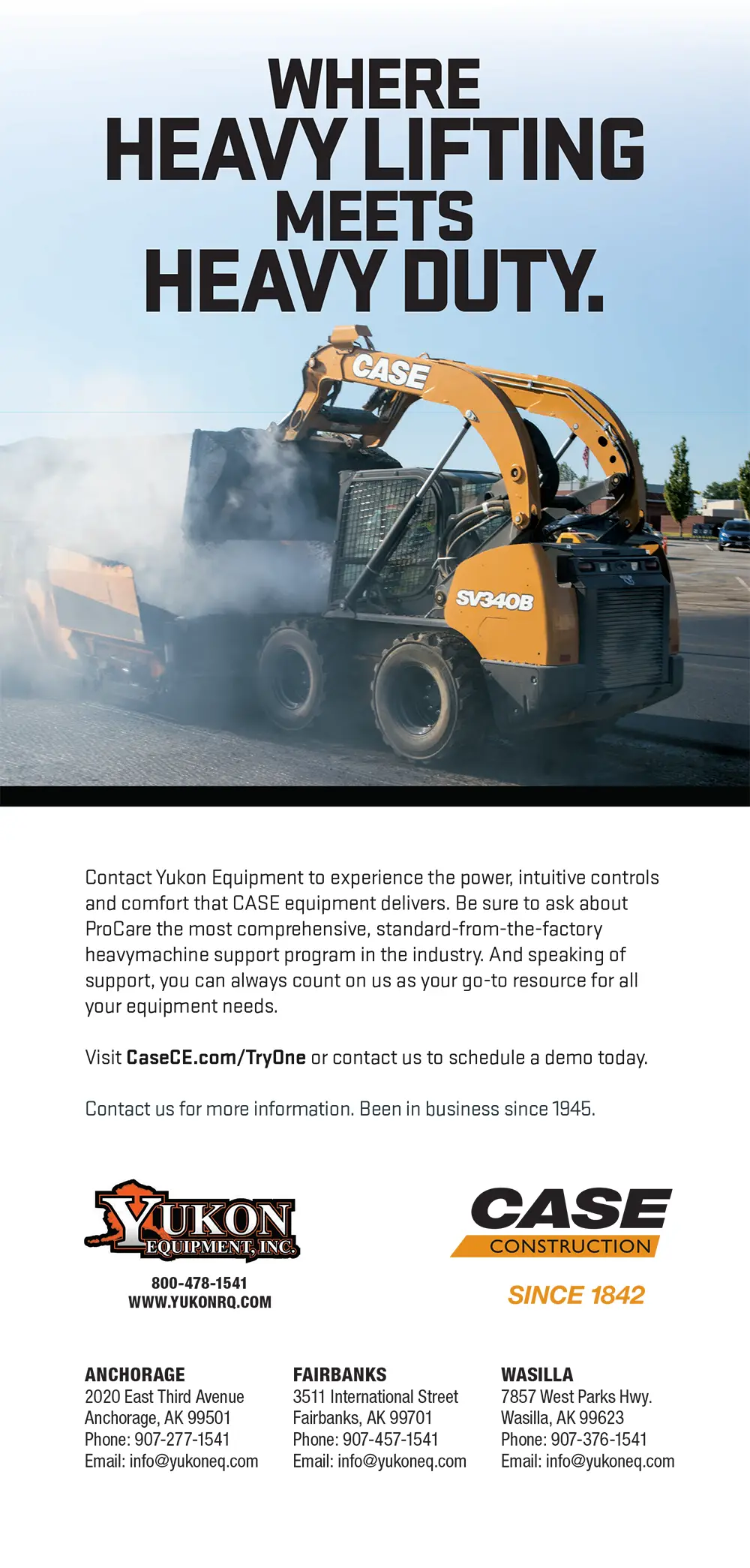 Yukon Equipment Inc. Advertisement