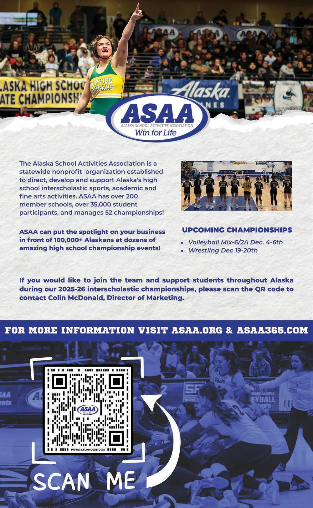 Alaska School Activities Association Advertisement