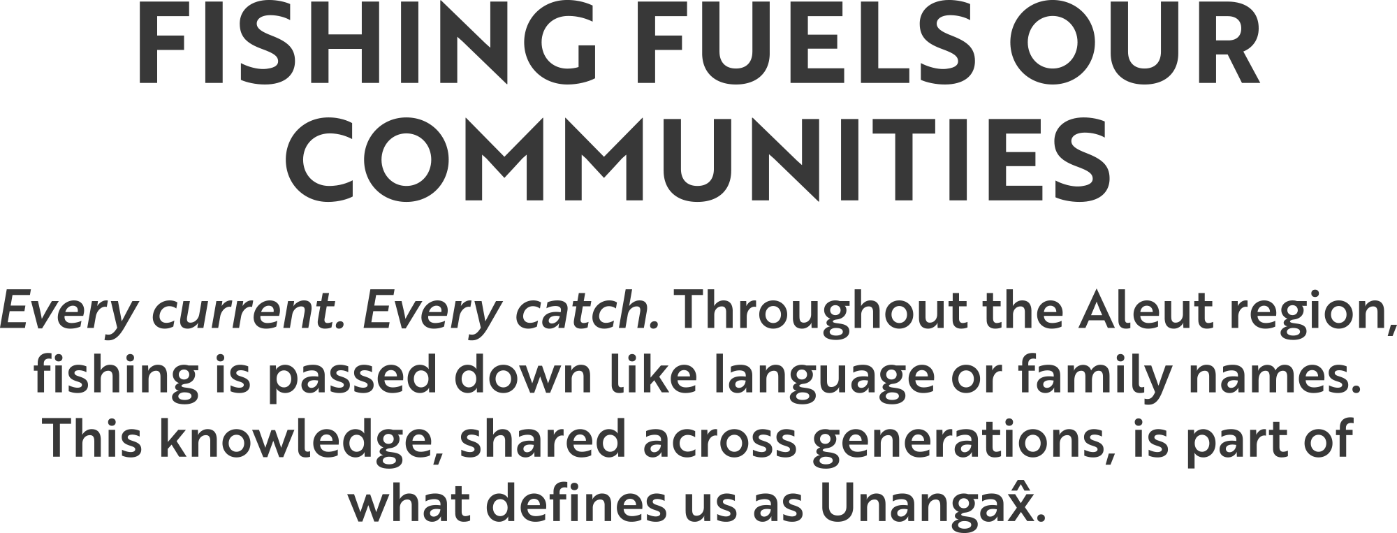 Fishing Fuels Our Communities text