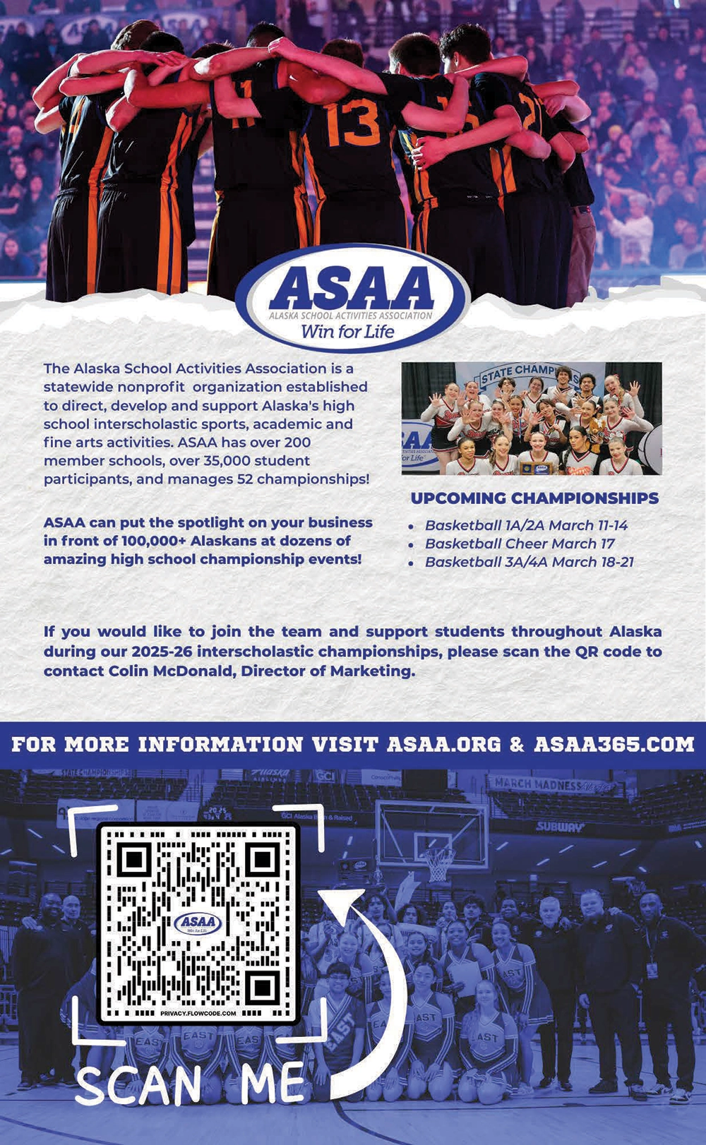 Alaska School Activities Association Advertisement