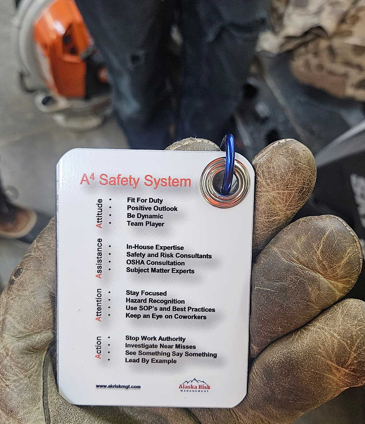 risk assessment tool in gloved hand