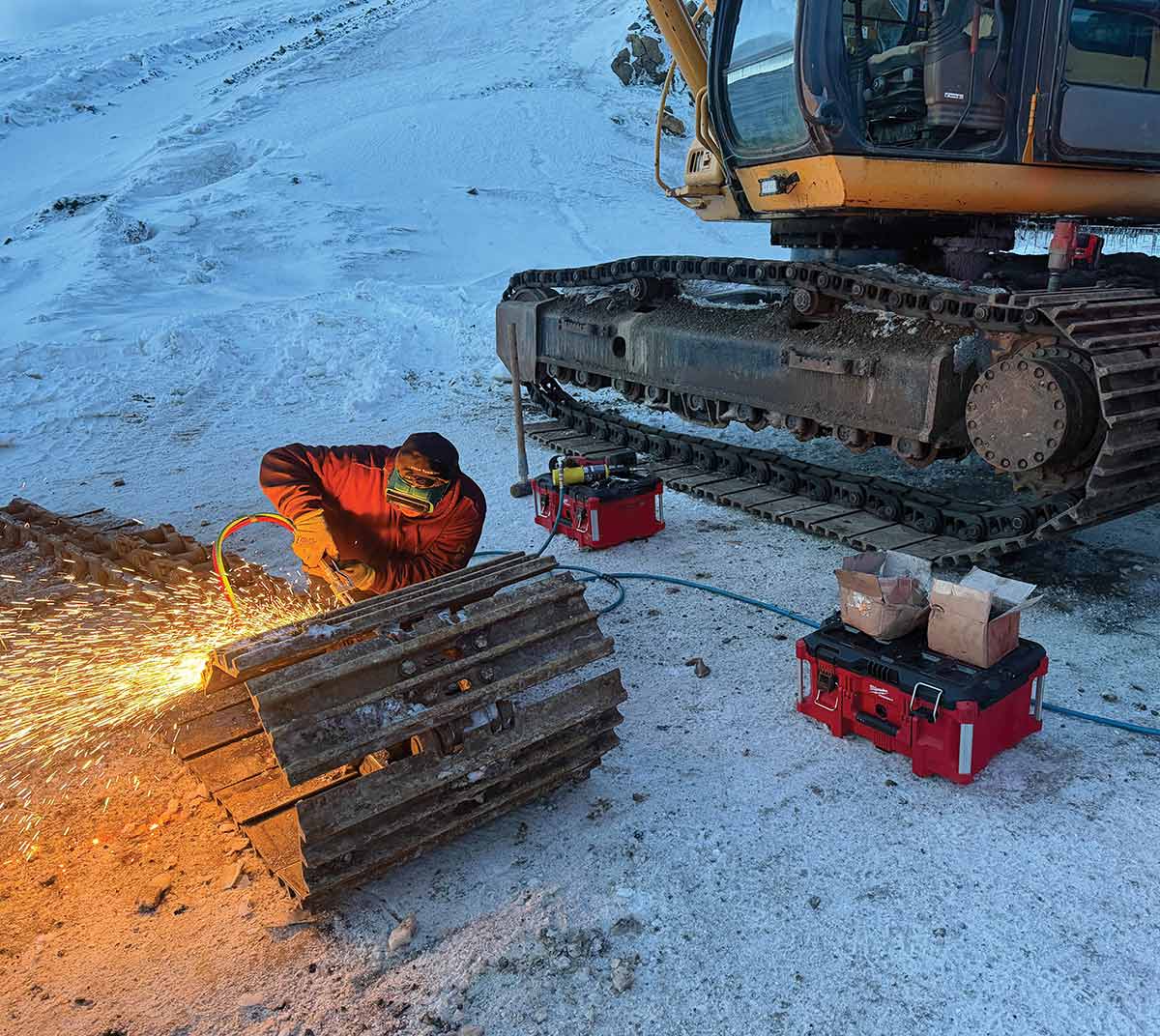 Heavy equipment flown to Western Alaska for emergency repairs must fit inside a C-130 or C-212, so once it arrives it stays all winter.