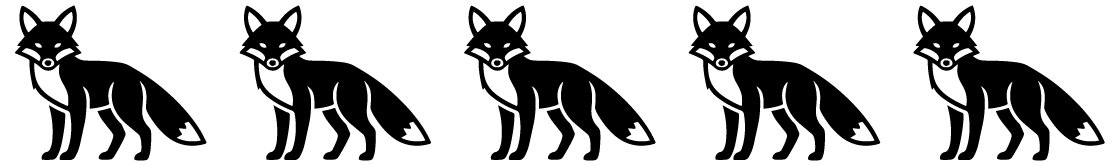 Row of black fox icons, likely representing wildlife hazards or animal-related aviation incidents.