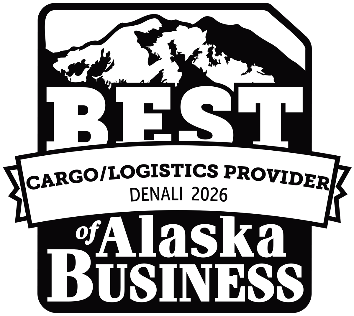 Best of Alaska Business Cargo/Logistics Provider Denali 2026 badge logo emblem