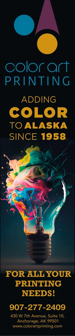Color Art Printing advertisement featuring event graphics and commercial printing services.