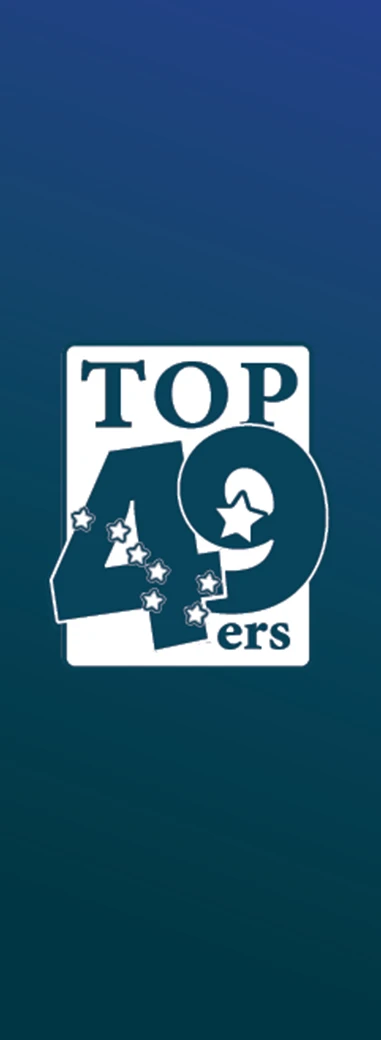 Top 49ers emblem representing leading Alaska-owned businesses.