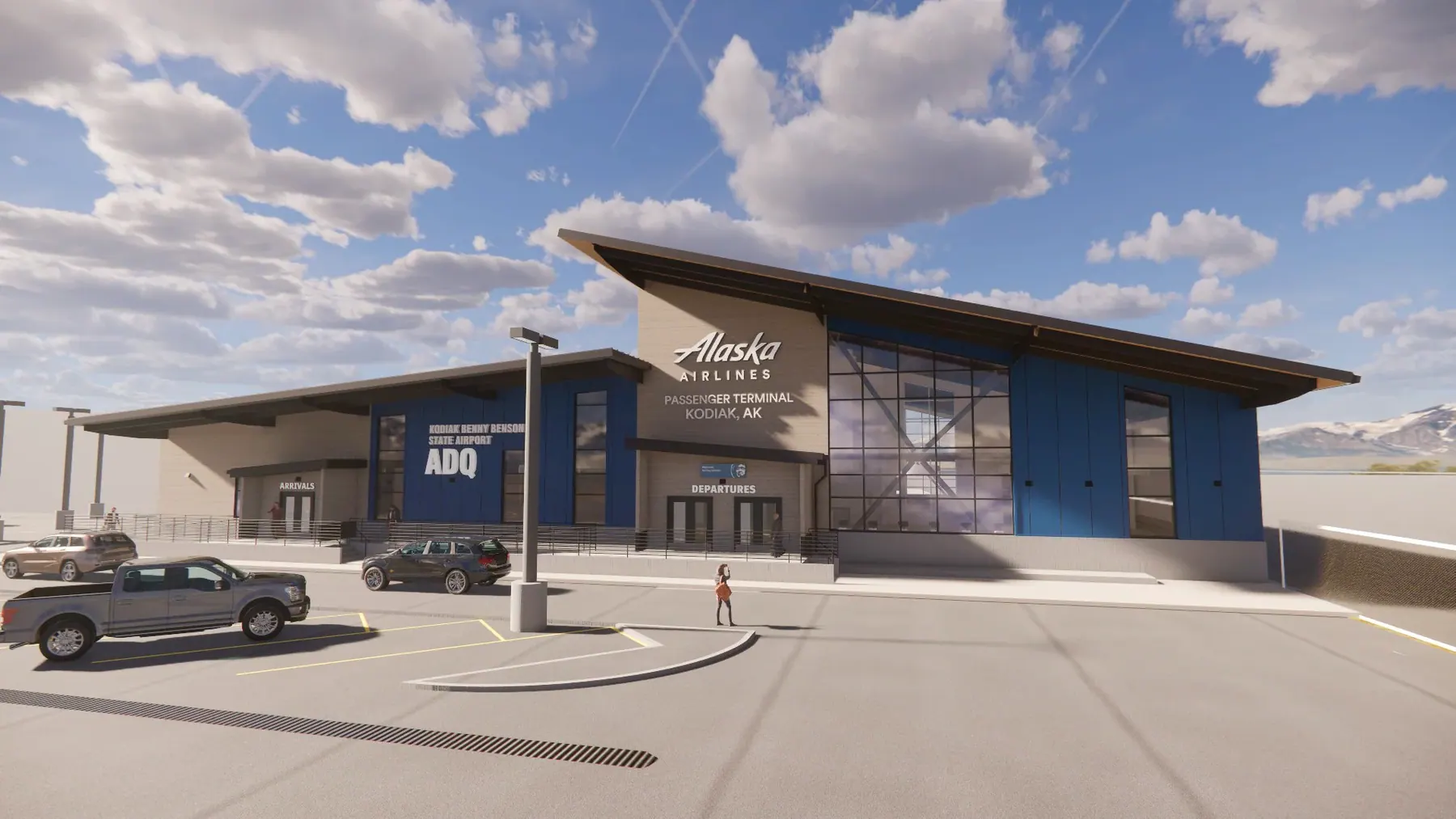 A rendering of the Alaska Airlines passenger terminal at Kodiak Benson State Airport, one of Roger Hickel Contracting's newer projects.